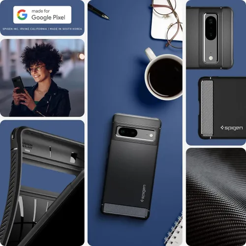 Miniatura 2 de Spigen Rugged Armor - Funda compatible con Google Pixel 7, color negro mate