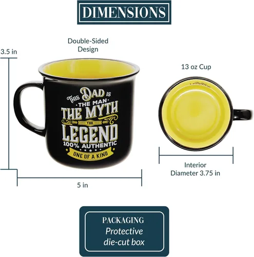 Miniatura 2 de Pavilion Gift Company - Dad The Legend - Taza de cerámica de 13 onzas, taza de café de doble cara, regalo del día del padre, 1 unidad, paquete de 1