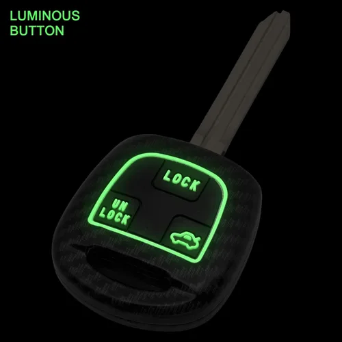Miniatura 2 de Funda inteligente para llavero compatible con Toyota Land Cruiser FJ Cruiser Lexus Es300 Ls430 Lx470 Rx300 Rx330 Rx350 Rx400h, color negro, fibra