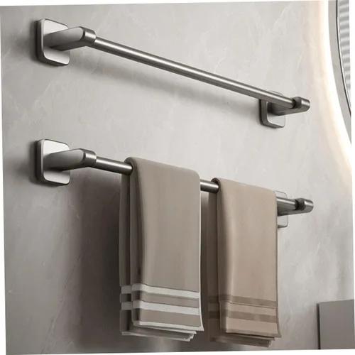 Miniatura 6 de Toallero autoadhesivo para toallas de baño sin perforaciones, organizador de barra de toallas de baño resistente para toallas y zapatillas