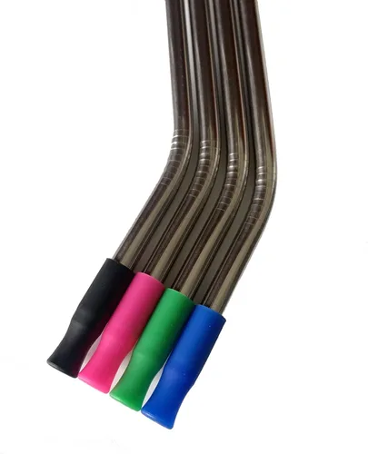 Miniatura 6 de Pajitas de acero inoxidable de 14 pulgadas, 4 pajitas de metal grandes y anchas ultra largas y reutilizables de 0.32 pulgadas (0.315 in) para vasos