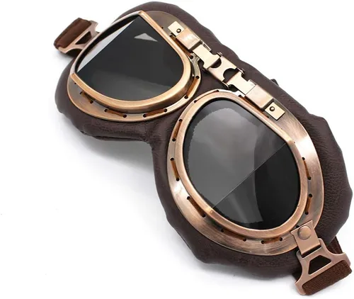 Miniatura 3 de Gafas de motocicleta estilo vintage de piloto aviador para motocross, cruiser, scooter, anti UV, antiarañazos, a prueba de polvo para ciclismo
