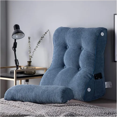 Miniatura 10 de Almohada de lectura para sentarse, respaldo de cuña en la cama/sofá, almohada triangular de lectura, cojín de apoyo lumbar con almohada ajustable