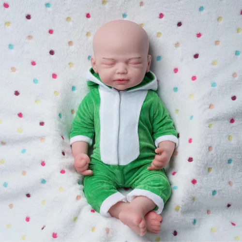 Miniatura 8 de AISITE - Muñecas de bebé recién nacidas, niña - 46 cm, de silicona completa, ojos cerrados, regalos de Navidad y cumpleaños para hija, sobrina