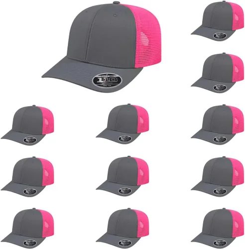 Miniatura 12 de Cap America i8502 Flexfit 110 Premium - Gorra de camionero de perfil medio con 6 paneles de malla trasera con protección UV y cierre ajustable Azul