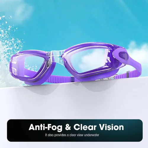 Miniatura 2 de Gafas de natación Braylin, paquete de 2 gafas de natación, antivaho, sin fugas para adultos, hombres, mujeres y jóvenes Paquete de 05.2 púrpura