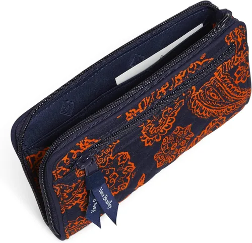 Miniatura 2 de Vera Bradley Cotton Collegiate Front Zip Wristlet with RFID Protection (Multiple Teams Available)