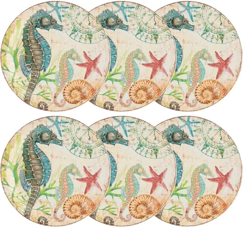 Miniatura 10 de UP UPware - Juego de platos redondos para ensalada de melamina de cangrejo, platos redondos para risotto, pasta y ensalada, sin BPA, aptos