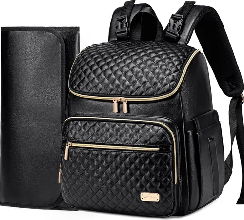 Mochila para pañales Weitars con cambiador, mochila para pañales de bebé, mochila para pañales de viaje, bolso para pañales para mamá, 5 bolsillos