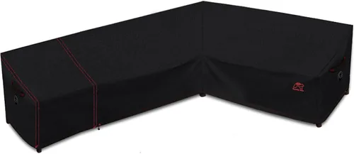 Miniatura 10 de Turtle Life Funda para sofá modular de patio, resistente a los rayos UV, resistente al agua, antidecoloración, en forma de L, color negro