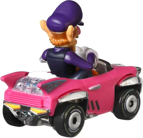 Miniatura 3 de Hot Wheels Mario Kart Waluigi, [Rosa/Púrpura] Badwagon
