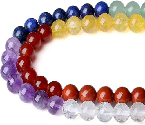 Miniatura 2 de LAIDANLA 7 Cuentas de Chakras de 6mm de Piedra Natural Colorida Redonda Piedras de Gema Sueltas para Hacer Pulseras, Collares, Aretes, Joyería DIY