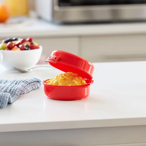 Miniatura 8 de Sistema 1117 Utensilio de cocina para cocinar huevos de manera fácil en el microondas, color rojo