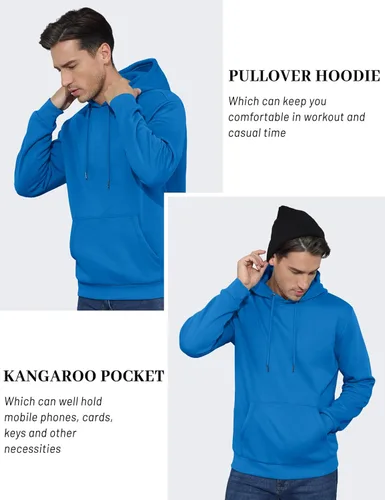 Miniatura 4 de TACVASEN Sudadera deportiva con capucha para hombre, con forro polar, suave, casual, con bolsillo