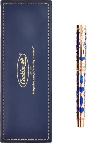Miniatura 2 de Conklin Bolígrafo Endura Deco Crest en azul con detalles cromados – Instrumento de escritura recargable por Conklin Pen Company