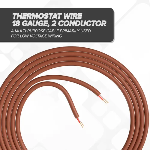 Miniatura 3 de Cable The Cimple Co para termostato, color café, cobre macizo calibre 18, conductor, certificación CL2 UL, CMR nominal CL3, residencial, comercial e