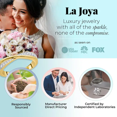 Miniatura 2 de La Joya 14 CT TW Certified Lab Created Diamond Bands for Women Solid 10k Yellow or White Gold Diamond Wedding Rings, Anniversary Bands, Promise