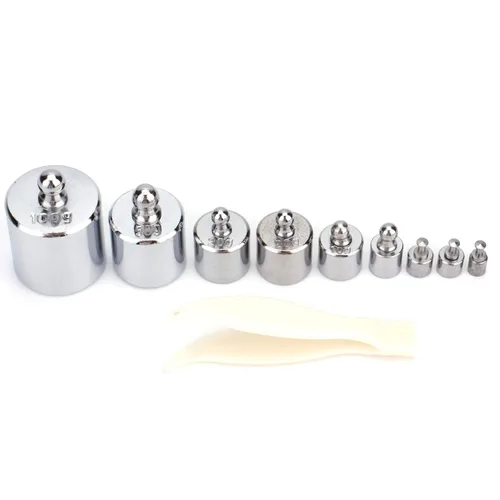 Miniatura 3 de Bekith Juego de 17 pesas de precisión, 10 mg-3.53 oz, juego de pesas de calibración de acero de precisión con pinzas para balanza digital, báscula