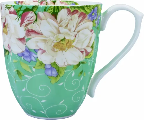 Miniatura 14 de Tazas de café de porcelana de hueso de 14 onzas para mujer, taza de café floral, tazas de té, tazas de café novedosas, regalo para mujeres, madres