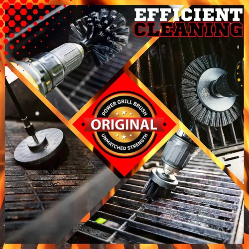 Miniatura 8 de Power Grill Brush - Kit de limpieza para barbacoa de 5 piezas - Cerdas seguras de nailon, sin alambre, seguro para todas las rejillas, acero