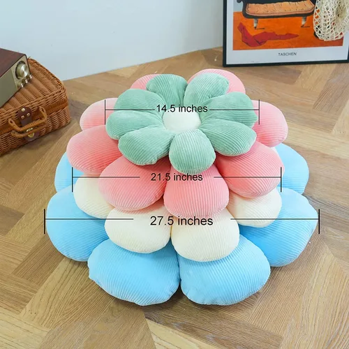 Miniatura 6 de Almohada de flores lindas y cómodas, almohadas suaves para plantas, decoración estética de habitación para sofá, silla (blanco, 14.5 pulgadas)