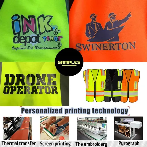 Miniatura 7 de Chaleco de seguridad de alta visibilidad con bolsillos de gran tamaño, personaliza tu logotipo Hi Vis, chaleco de seguridad reflectante Negro