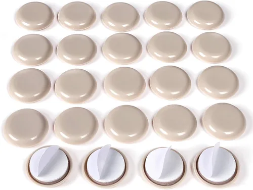 Miniatura 9 de 24 Piezas Deslizadores de Silla de 1/2 Pulgada Deslizadores de Muebles Pequeños para Alfombra Deslizadores de Muebles Redondos de Teflón