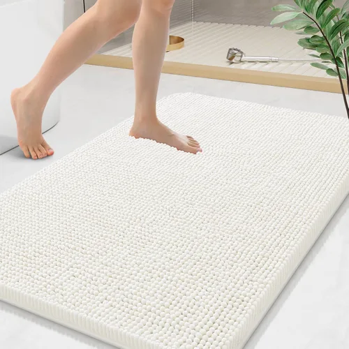 Miniatura 85 de Arotive Alfombras de baño de felpilla extrasuaves y absorbentes, de 24 x 16 pulgadas, lavables a máquina, parte trasera de goma antideslizante
