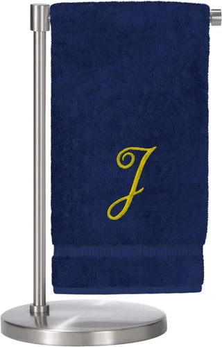 Miniatura 73 de Script R - Toalla de baño con monograma, regalo personalizado, 27 x 54 pulgadas, juego de 1 toalla bordada con texto dorado, 100% algodón turco