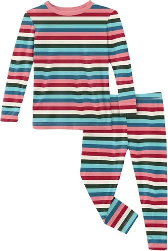 Miniatura 65 de KicKee Pants Conjunto de pijama de manga larga con estampado de piezas