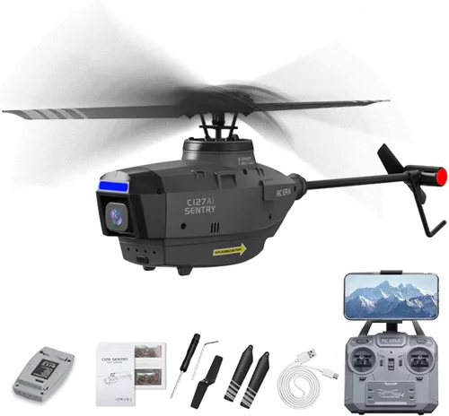 RC ERA C127AI Helicóptero RC para Adultos, Hormiga Negra de 4 Canales con Motores Sin Escobillas de Control Remoto, Vehículo Aéreo No Tripulado