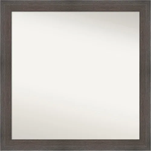 Miniatura 411 de Amanti Art Espejo de pared personalizado no biselado (24 x 27 pulgadas), marco estrecho de nogal chipre - varios tamaños personalizados - Espejo