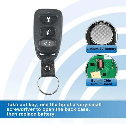 Miniatura 4 de X AUTOHAUX 2 piezas, mando a distancia con 4 botones para entrada sin llave de Kia Forte 2010 2011 2012 2013 PINHA-T008