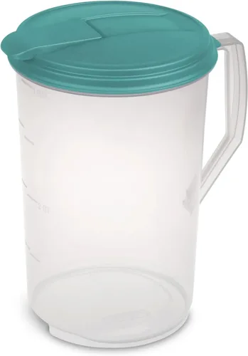 Miniatura 5 de Sterilite Jarra y boquilla redonda de plástico de 1 galón, transparente con tapa de color (paquete de 6)