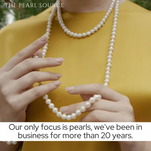 Miniatura 8 de The Pearl Source Real Pearl Necklace for Women with AAA+ Quality Round White Freshwater Genuine Cultured Pearls
