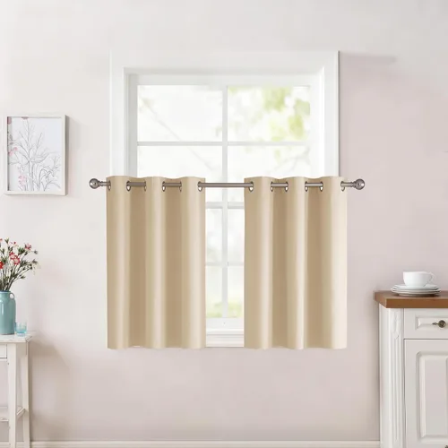 Miniatura 133 de RYB HOME Cortinas opacas de cocina de 36 pulgadas de largo, tratamiento de privacidad para ventanas pequeñas, aislamiento térmico, telón de fondo