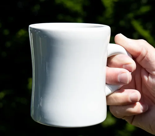 Miniatura 3 de Culver Taza de cerámica retro estilo restaurante de 10 onzas, asa en forma de C de dos dedos (Blanco, 1)