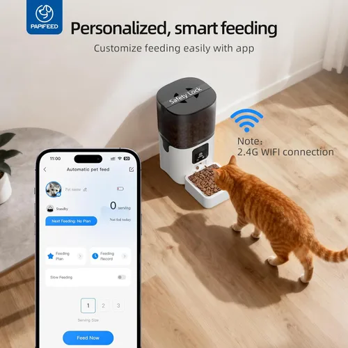 Miniatura 2 de PAPIFEED Comederos Automáticos Inteligentes para Gatos Comedero para Mascotas: Comedero WiFi para Mascotas con Control de APP para Alimentación