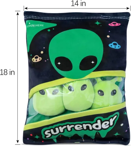 Miniatura 7 de Nenalayo Muñeco de Peluche Una Bolsa de Juguete de Peluche Alienígena Almohada de Bocadillo Suave de Peluche Relleno Juguete de Peluche de Rendición