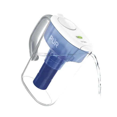 PUR Jarra de filtro de agua de 7 tazas con 1 filtro PUR original, filtración potente 3 en 1, sin BPA, apta para lavavajillas, blanco, PPT710WA