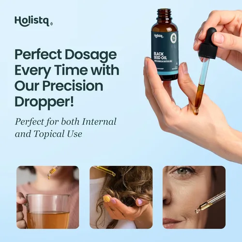 Miniatura 6 de Holistiq Aceite de Semilla Negra Orgánico Prensado en Frío en Gotas 3% Timoquinona Sin OMG y Vegano Aceite de Comino Negro Prensado en Frío