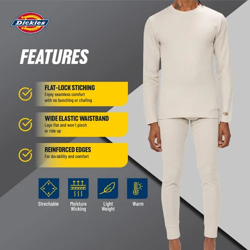 Miniatura 5 de Dickies Conjunto de ropa interior térmica Long Johns para hombre juego de capa base de 2 piezas para clima frío para hombre