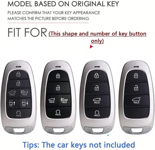 Miniatura 2 de SANRILY Funda de piel sintética para llavero de 4/5/7/8 botones, apta para Hyundai Tucson 2024 Palisade Sonata 2023 2022 Santa fe sin llave con Negro