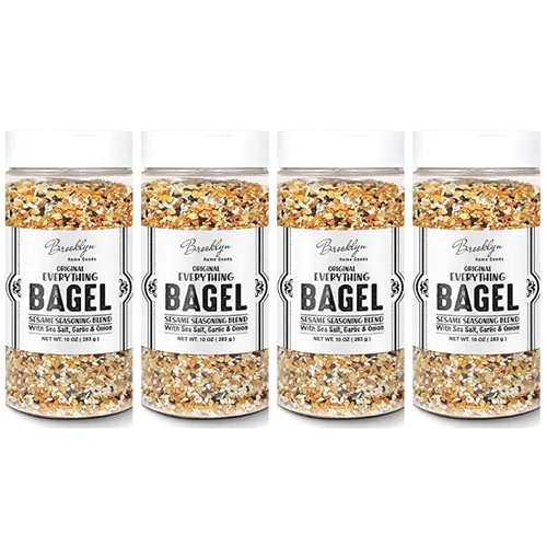 Miniatura 10 de 2 botellas XL Everything Bagel condimento mezcla de 10 onzas cada bagel pimienta de Jamaica, condimento de sésamo, mezcla deliciosa de sal marina