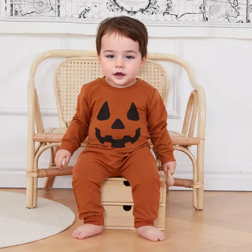 Miniatura 6 de Conjunto de camisa larga y divertida de calabaza para bebé niño, ropa de otoño para niños pequeños, 6, 12, 18, 24 meses, 2T