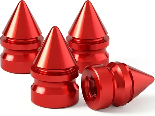 Miniatura 41 de 4 piezas de tapas de válvula de rueda con estilo púas, resistentes a la corrosión, universales de aleación de aluminio a prueba de polvo para Spiked