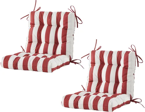 Miniatura 32 de BLISSWALK Cojines para sillas de exterior, 40 x 20 x 4 pulgadas, cojín de mimbre grueso con respaldo bajo y lazos para muebles de patio, floral