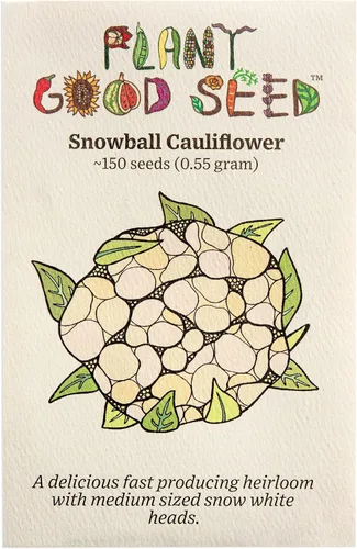 Plant Good Seed Snowball - Semillas de coliflor – Paquete de 150, semillas de reliquia para plantar verduras, suministros de jardinería, huerto –
