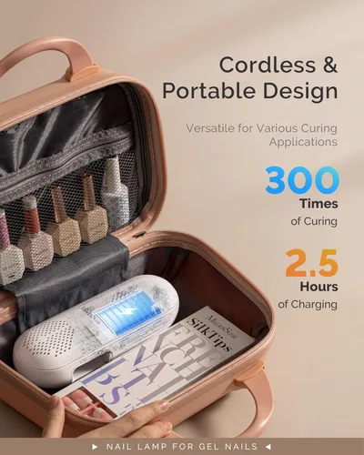 Miniatura 5 de MelodySusie Lámpara UV de Uñas Compacta Inalámbrica, P-PLUS20F con Panel Giratorio Innovador y Diseño de Protección UV, la Luz UV Recargable Cura