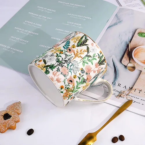 Miniatura 3 de Taza de café de cerámica de mármol, taza de té para oficina y hogar, 14 OZ, taza de café y té para mujeres y hombres, mármol negro+dorado